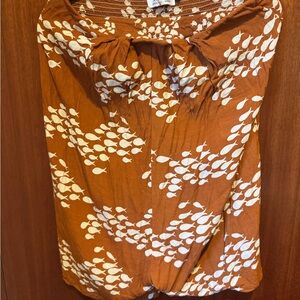 Ava Sky Terracotta and Cream Fish Pattern romper